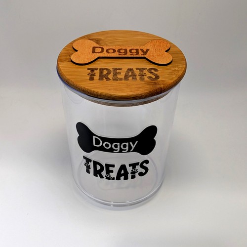 Dog treat jar food canister - jar,