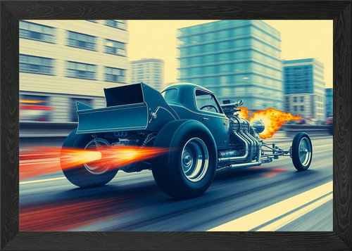 Dragster launching fire from - launching,