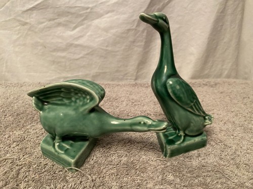 Vintage pair ceramic green - ceramic,