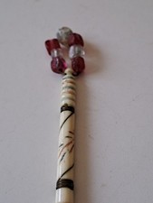 ANTIQUE BONE LACE BOBBIN, RED