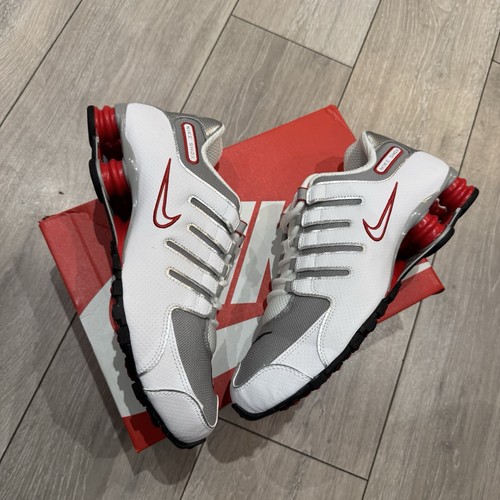 Nike shox white - shox, white/silver/red