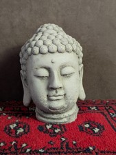 Buddha Head Ornament Concrete Statue Sculpture Boho Decor Zen Yoga