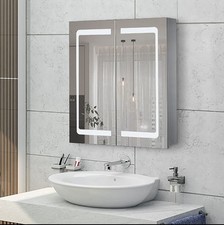 lluminated Led Mirror Cabinet for Bathroom Stainless Steel Wall Mounted Medicine