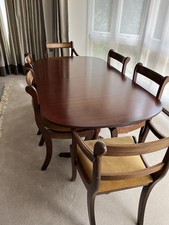 Mahogany Table and 10 Chairs Set Repro Regency Style, Very Good Condition