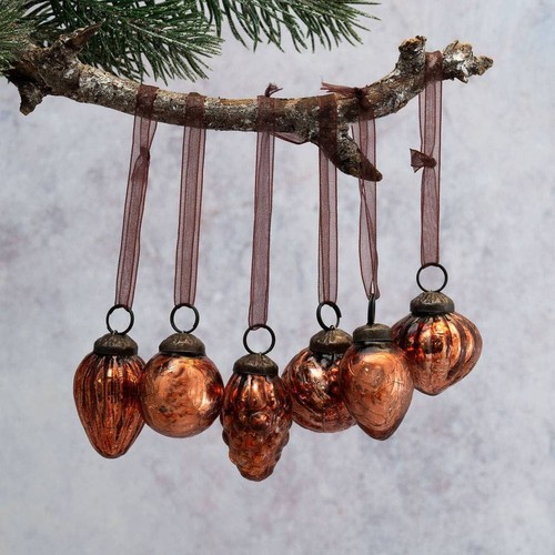 Mini christmas baubles russet - christmas,