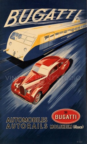 Bugatti train 1935 vintage - bugatti,