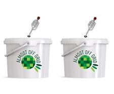 2 x 10 Litre Fermentation Brewing Buckets, Lids, Grommets, Airlocks