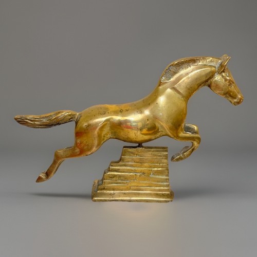 Vintage brass stallion leaping - vintage,