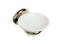 Croydex, Grosvenor Flexi-Fix White Soap Dish with Gold Holder for Bathroom Sink