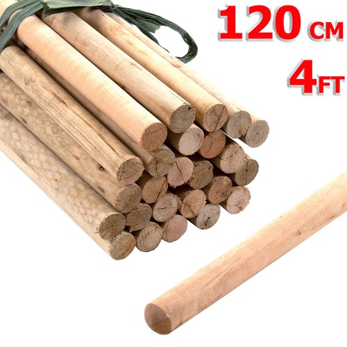 4ft 120cm wooden broom handle - 4ft/120cm,