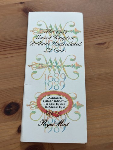 1989 royal mint two pound - 1989, £2