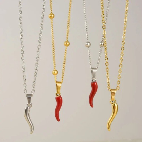 Stainless steel cornicello - stainless,