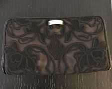 Karen Millen Designer Black Polyester/coe Leather Women’s Clutch Bag Pre-owned