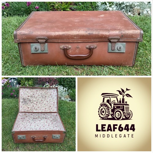Small suitcase brown rustic - small,