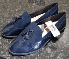 Ladies Navy Blue Wide Fit Extra Comfort Flat Shoes Size 9 