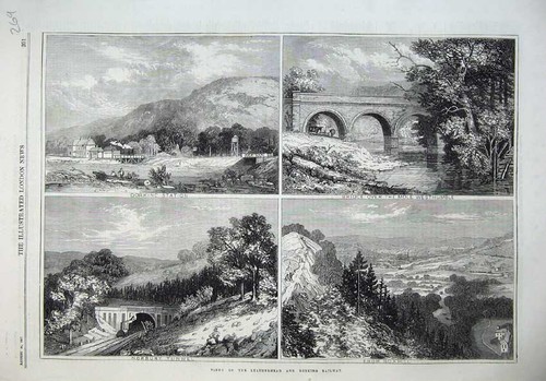 Old antique print 1867 - old,