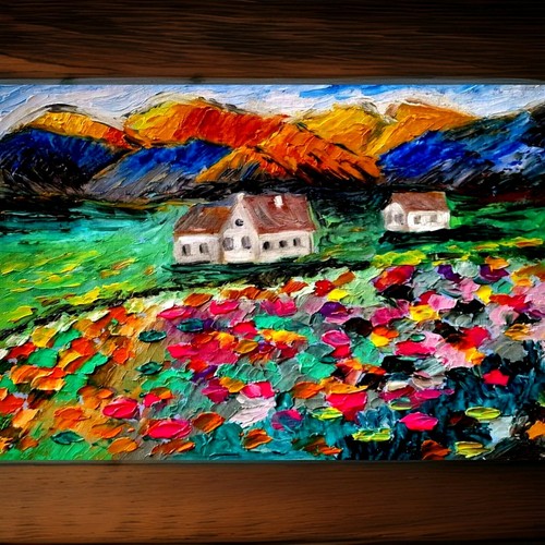 Oil painting scotland cottage - scotland,