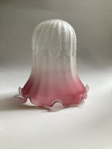 Antique etched glass lampshade