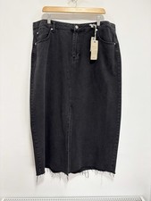 M&S Black Denim Maxi Skirt