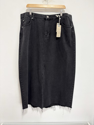 Black denim maxi skirt - m&s,