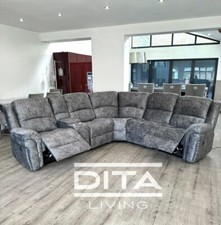 Electric reclining Corner Sofa With USB Charging, Storage, Cup Holders.