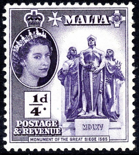 Malta 1956 1958 d violet - malta, ¼d