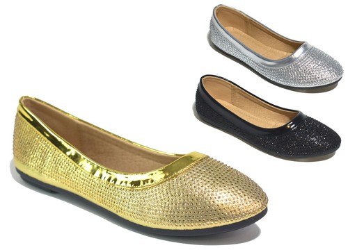 Ladies diamante black - ladies, shoes
