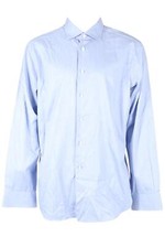 BRIONI BLUE MEN'S COTTON SHIRT