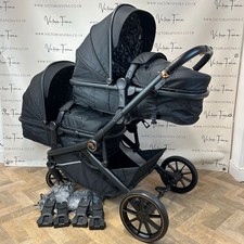 My Babiie MB33 Twin Tandem Double Pushchair - Black Leopard RRP£400