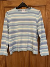 Women’s Pastel Blue Stripe Spring/sumner Jumper Size M