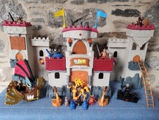 Imaginext Battle Castle Knight's Play Set Fisher Price Bundle With Figures Boat