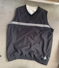 Vintage Adidas 90s Climashell black golf fleeced vest jumper v neck 90s large