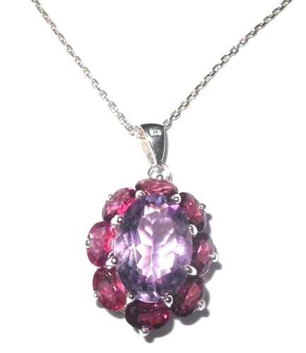 Amethyst garnet pendant with - amethyst,