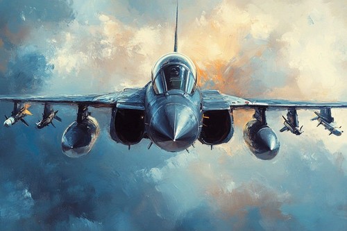 Military style jet plane - military,