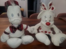 Disney Store Minnie Mouse & Donald Duck Dressed In Scottish Tartan Plushes vgc