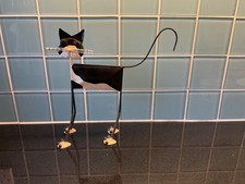Metal Black/White Cat Ornament