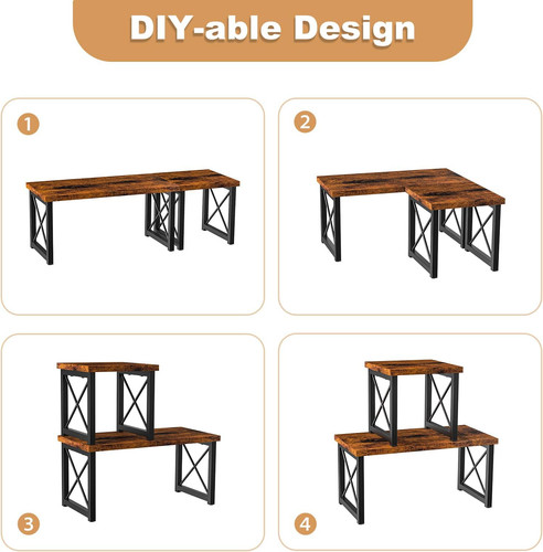 Desk shelf tier wood desktop - desk,