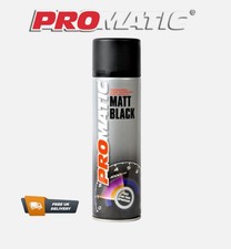 Promatic Matt Black Spray Paint Aerosol Car Paint, 500ml Can *Slight Dents*