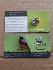 MME REDSTART Charity Pin Badge RSPB Interest BIRD