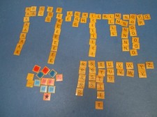 Contemporary Magnetic Scrabble Pieces wood fridge magnets incomplete