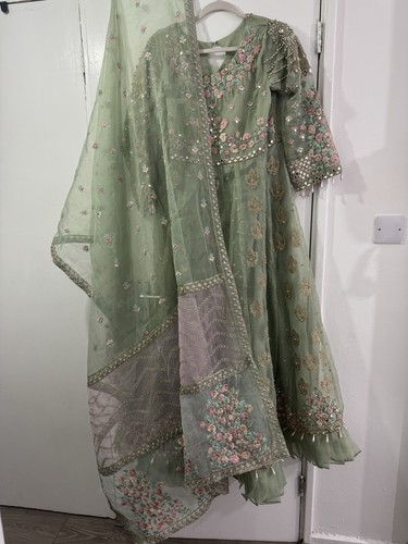 Sage green pakistani - pakistani, gown
