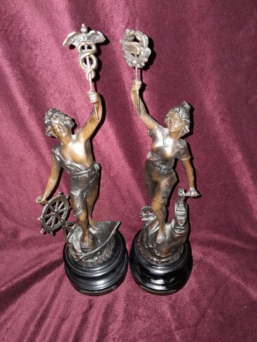 Pair antique french bronzed - pair,