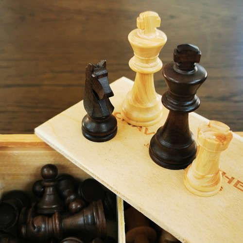 Vintage chavet wooden chess - vintage,