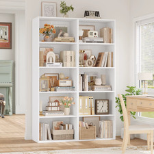 Bookcase 5 Tier Tall Slim Narrow Shelving Unit Living Room Storage Cabinet Wood