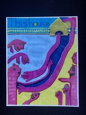 Outsider Art Brut Signed Art Print, 'This House', Unusual Wall Art, Jay Snelling