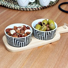 3pc Geometric Serving Dish Set