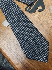 VAN LOREN Silk Tie Navy Blue/White/Sky Blue Paisley BNWT