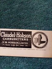 El36 Ephemera 1919 advert claudel hobson carburetters h m 