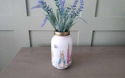 Peter rabbit decoupage - rabbit, jar