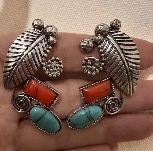 Vintage turquoise red stone - turquoise,